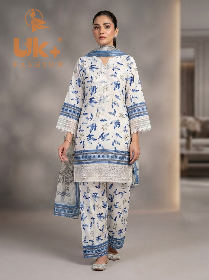 3Pc Bona Dora Lawn Shirt, Plazo, Dupatta