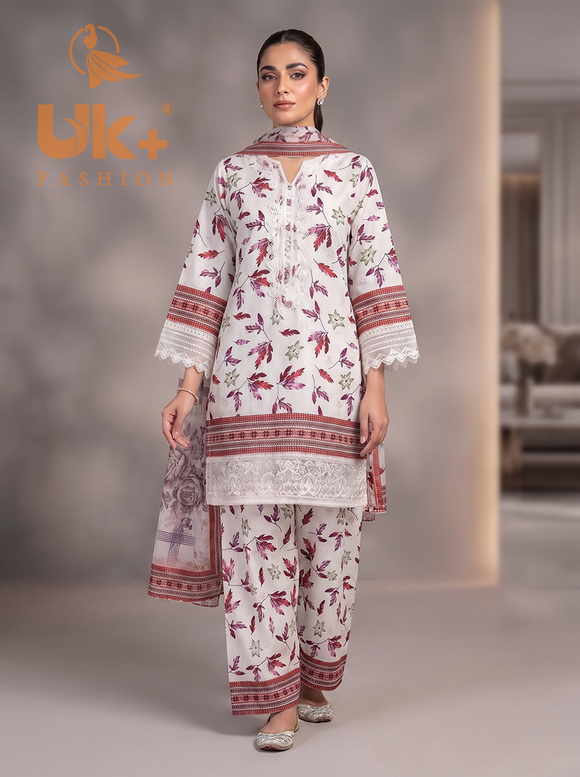 3Pc Bona Dora Lawn Shirt, Plazo, Dupatta