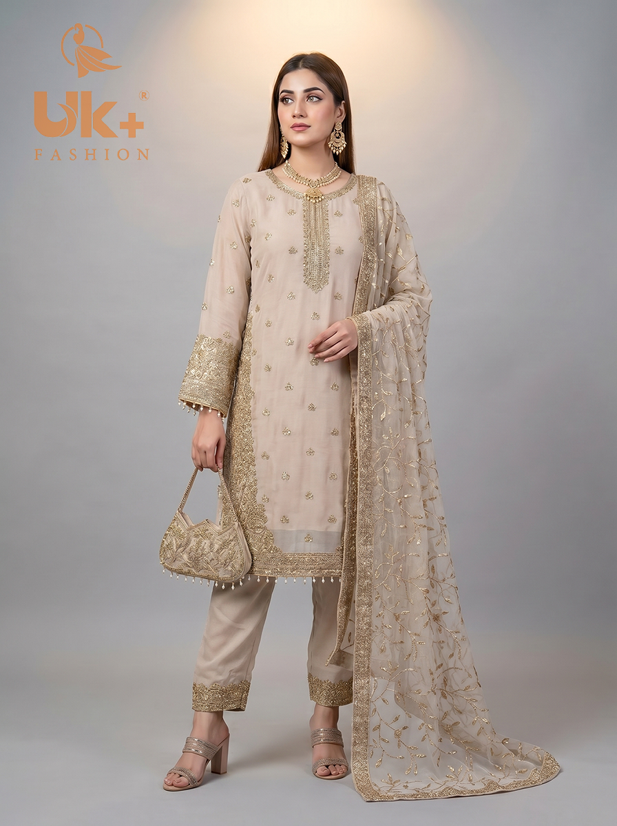 3Pc Embroidered Chiffon Shirt, shalwar, Dupatta