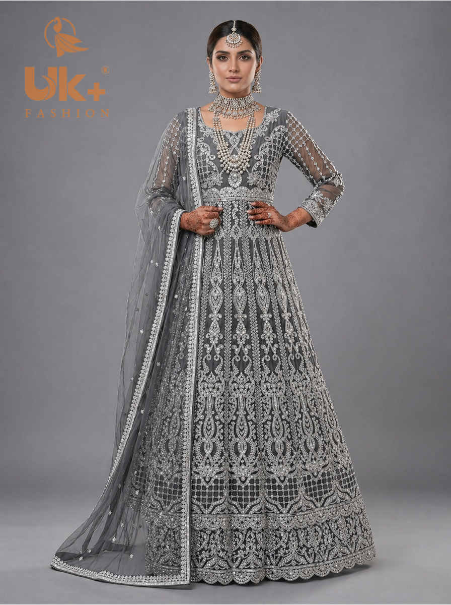 2Pc Embraided Bridal Maxi, Dupatta
