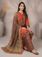 3Pc Bona Dora Lawn Shirt, Plazo, Dupatta