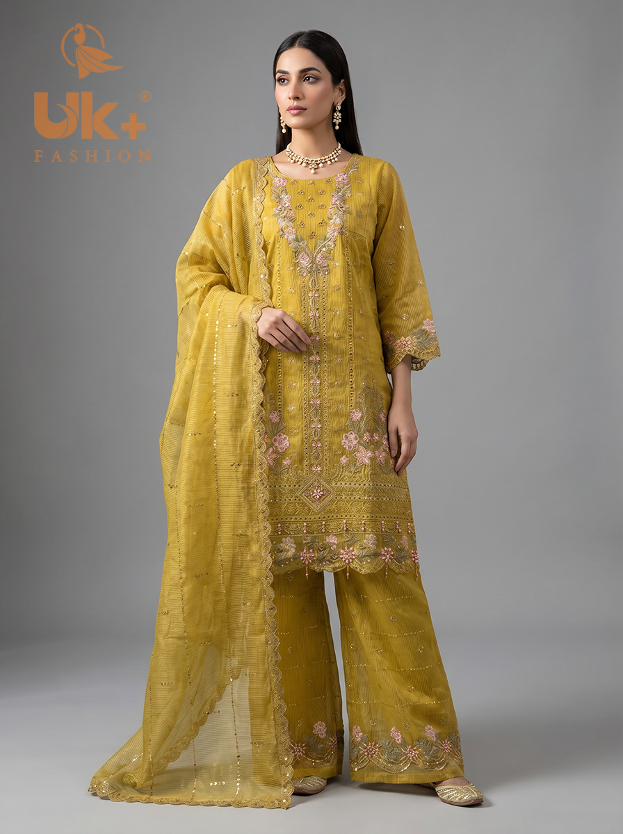3Pc Embroidered Khaadi Shirt, Trouser, Dupatta