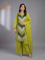 3Pc Embroidered Organza shirt, shalwar & Dupatta