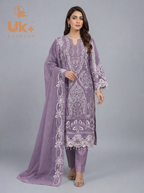 3Pc Embroidered Organza shirt, shalwar & Dupatta