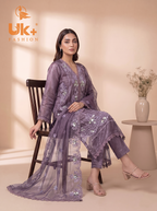3Pc Embroidered Organza shirt, shalwar & Dupatta