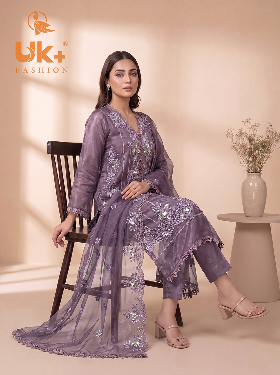 3Pc Embroidered Organza shirt, shalwar & Dupatta