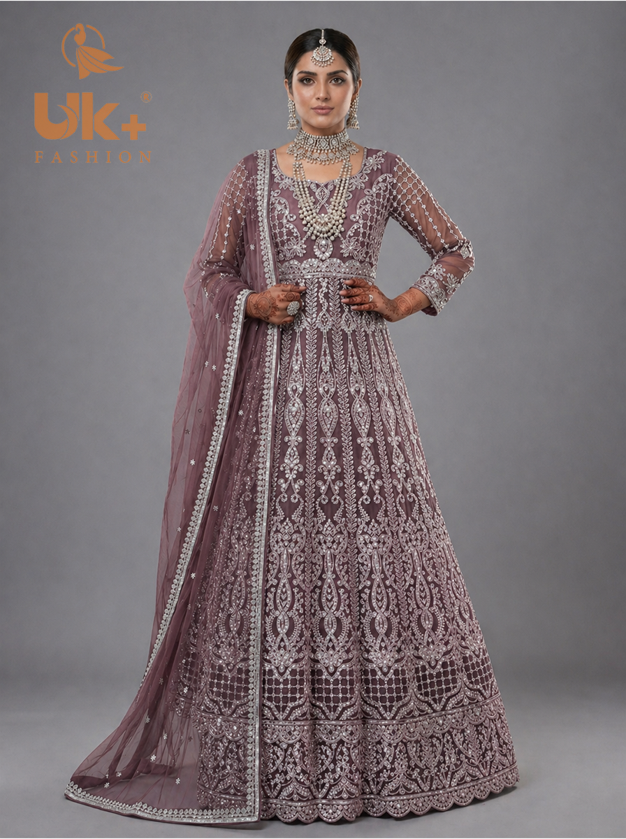 2Pc Embraided Bridal Maxi, Dupatta