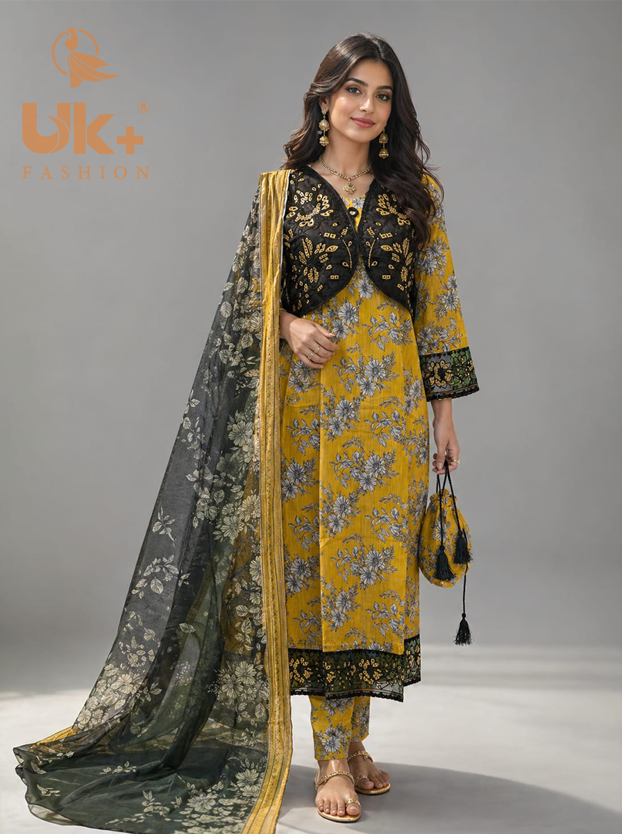 3pc pure lawn frock,touser,dupatta