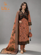 3pc pure lawn frock,touser,dupatta