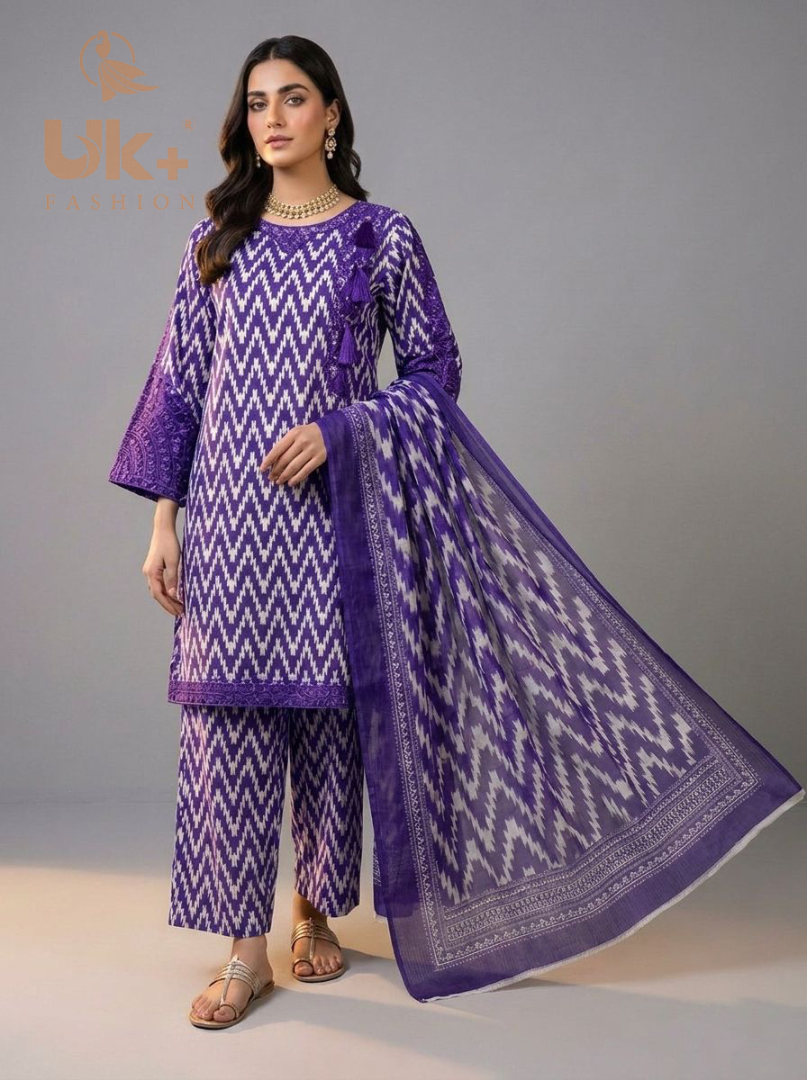 3pc printed lawn shirt,lawn shalwar,diamond dupatta