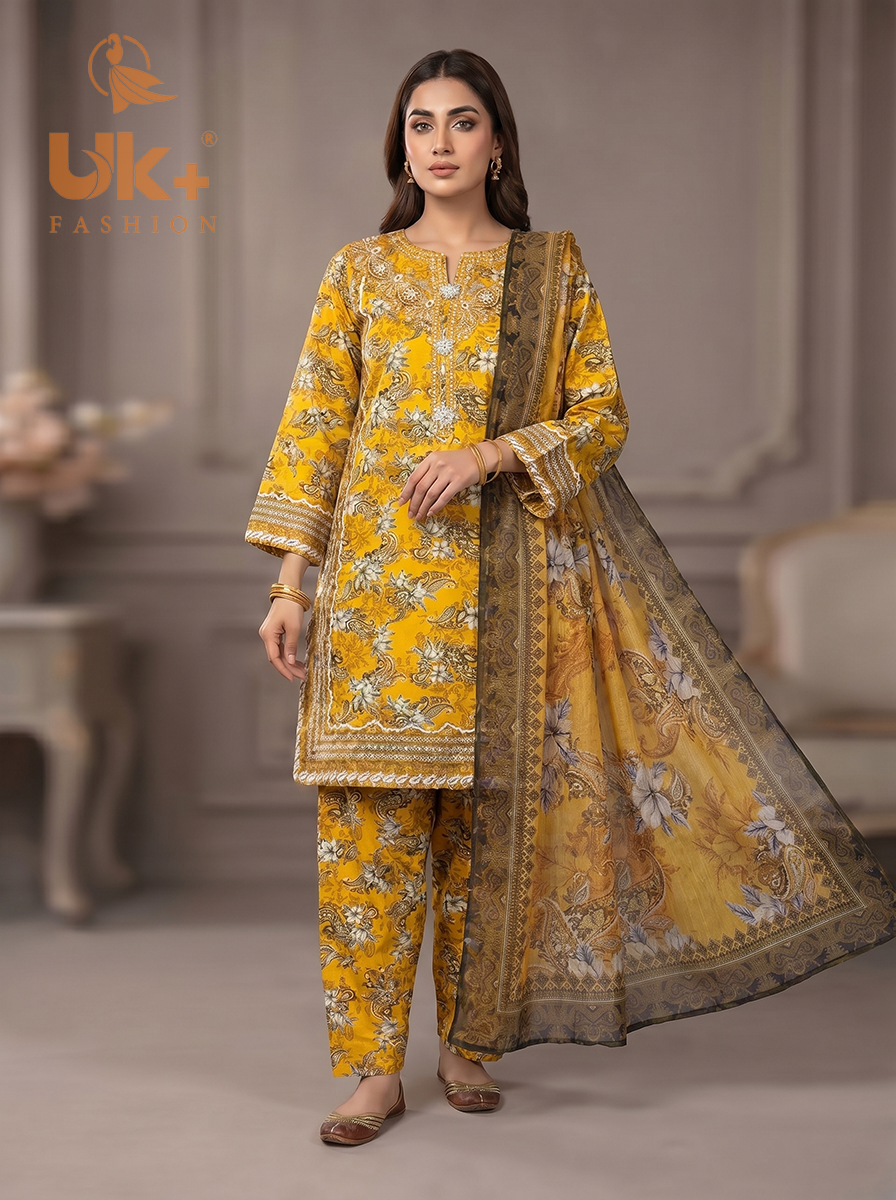 3pc printed lawn shirt,lawn shalwar,diamond dupatta