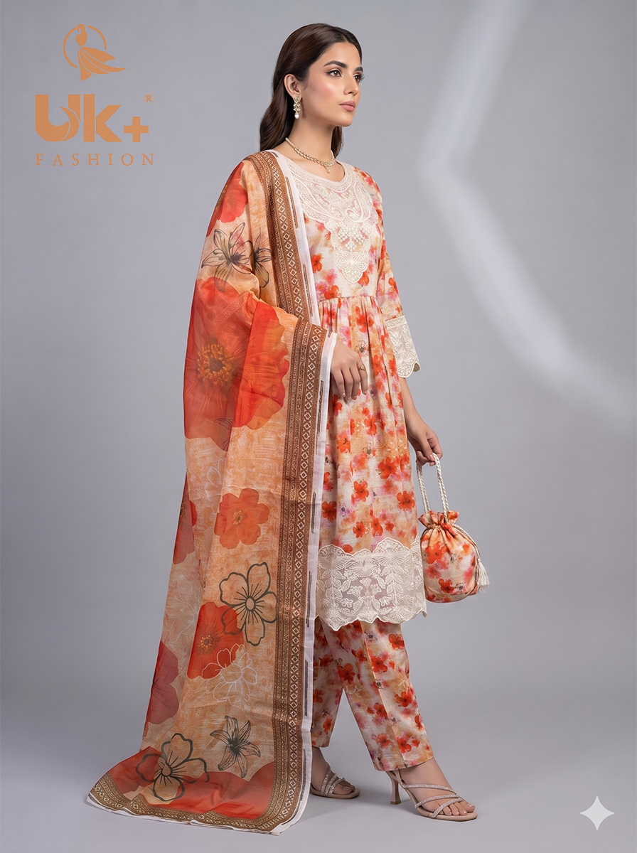 3pc pure lawn frock,touser,dupatta