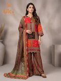 3Pc Bona Dora Lawn Shirt, Plazo, Dupatta