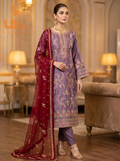 3Pc Embroidered Silk shirt, shalwar & Dupatta