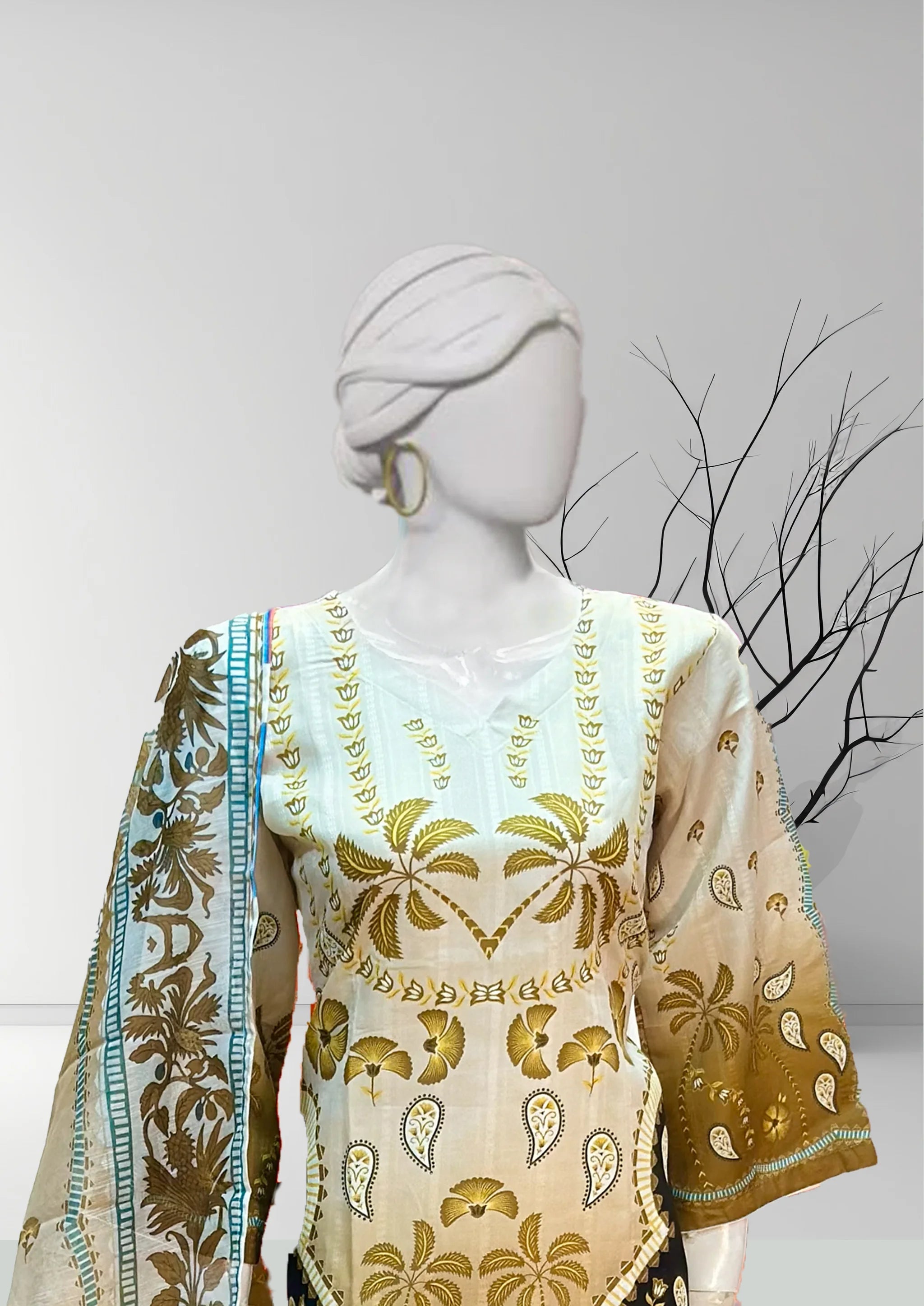 3pc Bona Dora Winter Silk Dress