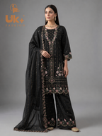 3Pc Embroidered Khaadi Shirt, Trouser, Dupatta