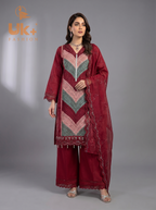3Pc Embroidered Organza shirt, shalwar & Dupatta