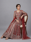 Bridal organza cancan maxi,dupatta