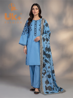 3Pc Embroidered Cotton Shirt, Trouser, Dupatta
