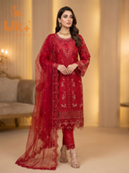 3Pc Embroidered Organza shirt, shalwar & Dupatta