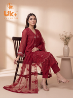 3Pc Embroidered Organza shirt, shalwar & Dupatta