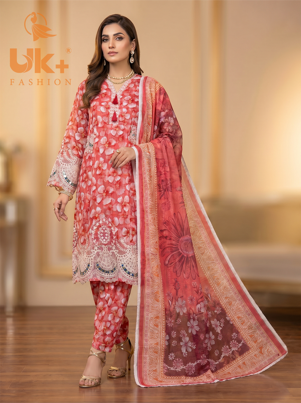 3pc pure lawn frock,touser,dupatta