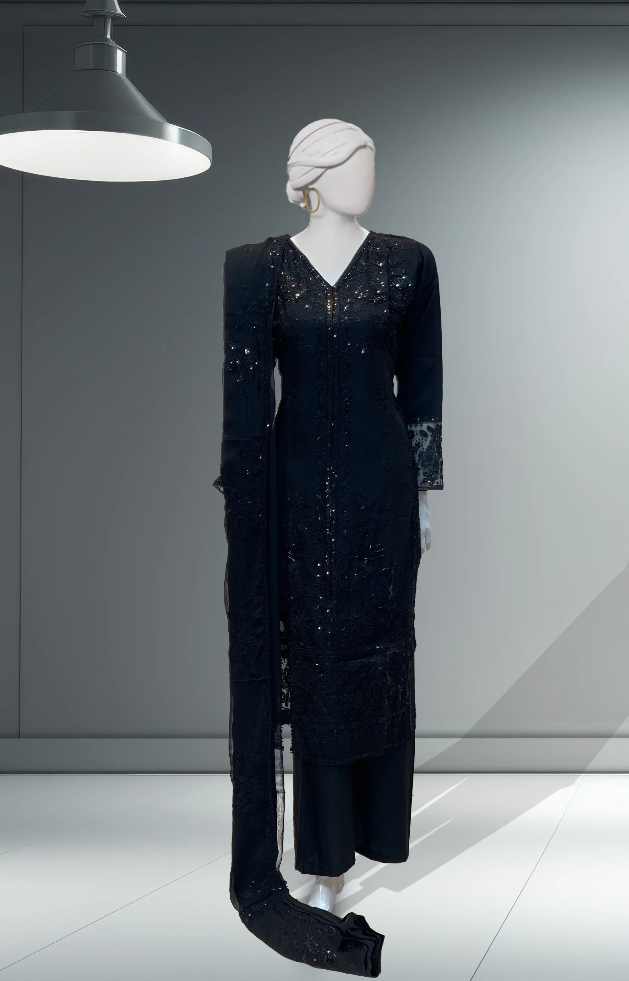 Red Fancy Chiffon Dress