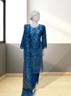 Blue Organza Suit
