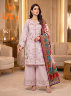 3pc pure lawn shirt, Plazo, dupatta
