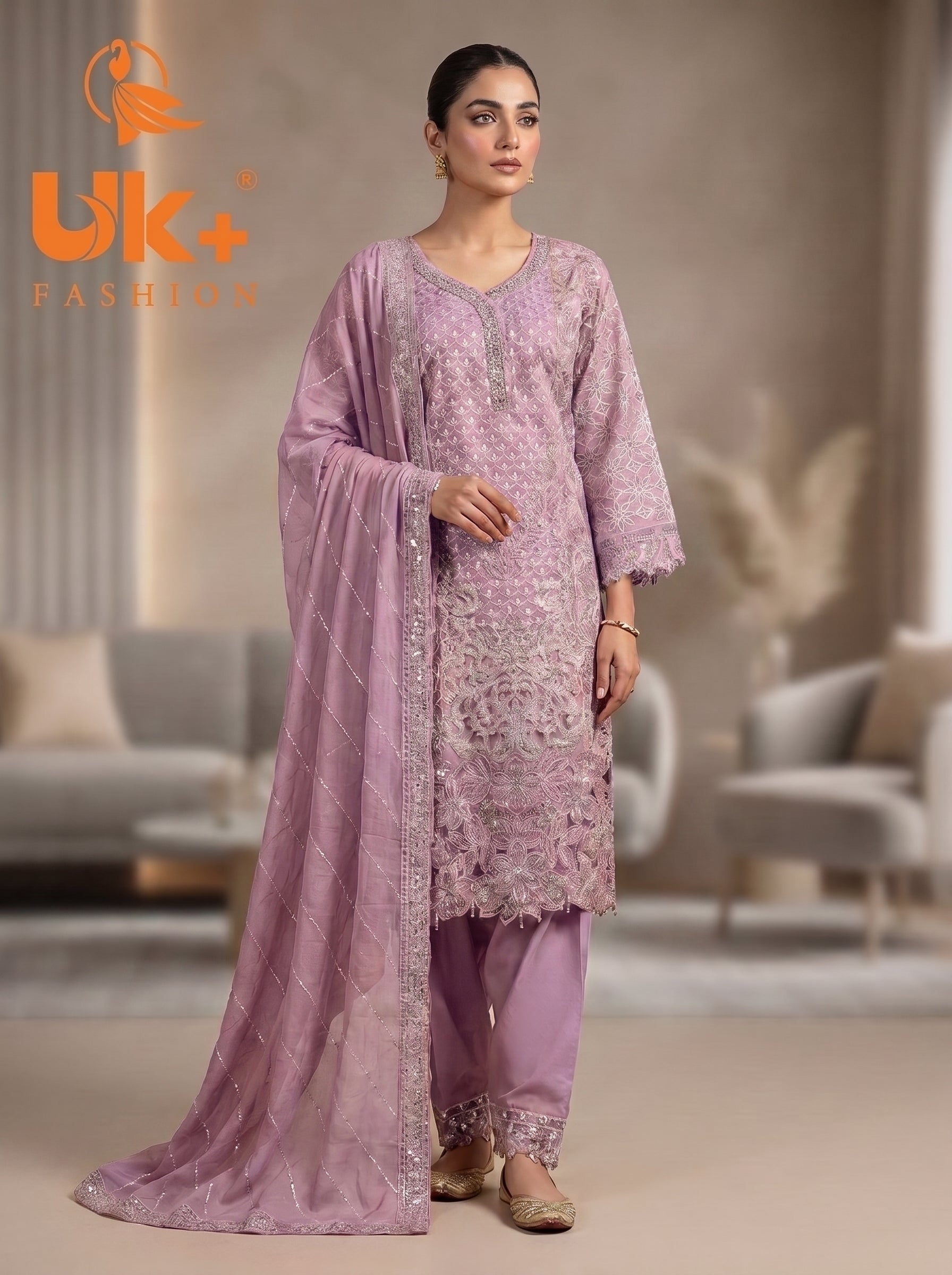 3Pc Embroidered Chiffon Shirt, shalwar, Dupatta