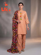 3Pc Embroidered Cotton Shirt, Plazo, Dupatta