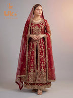 Bridal organza cancan maxi,dupatta