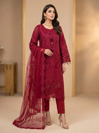 3Pc Embroidered Organza shirt, shalwar & Dupatta
