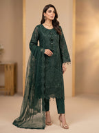 3Pc Embroidered Organza shirt, shalwar & Dupatta