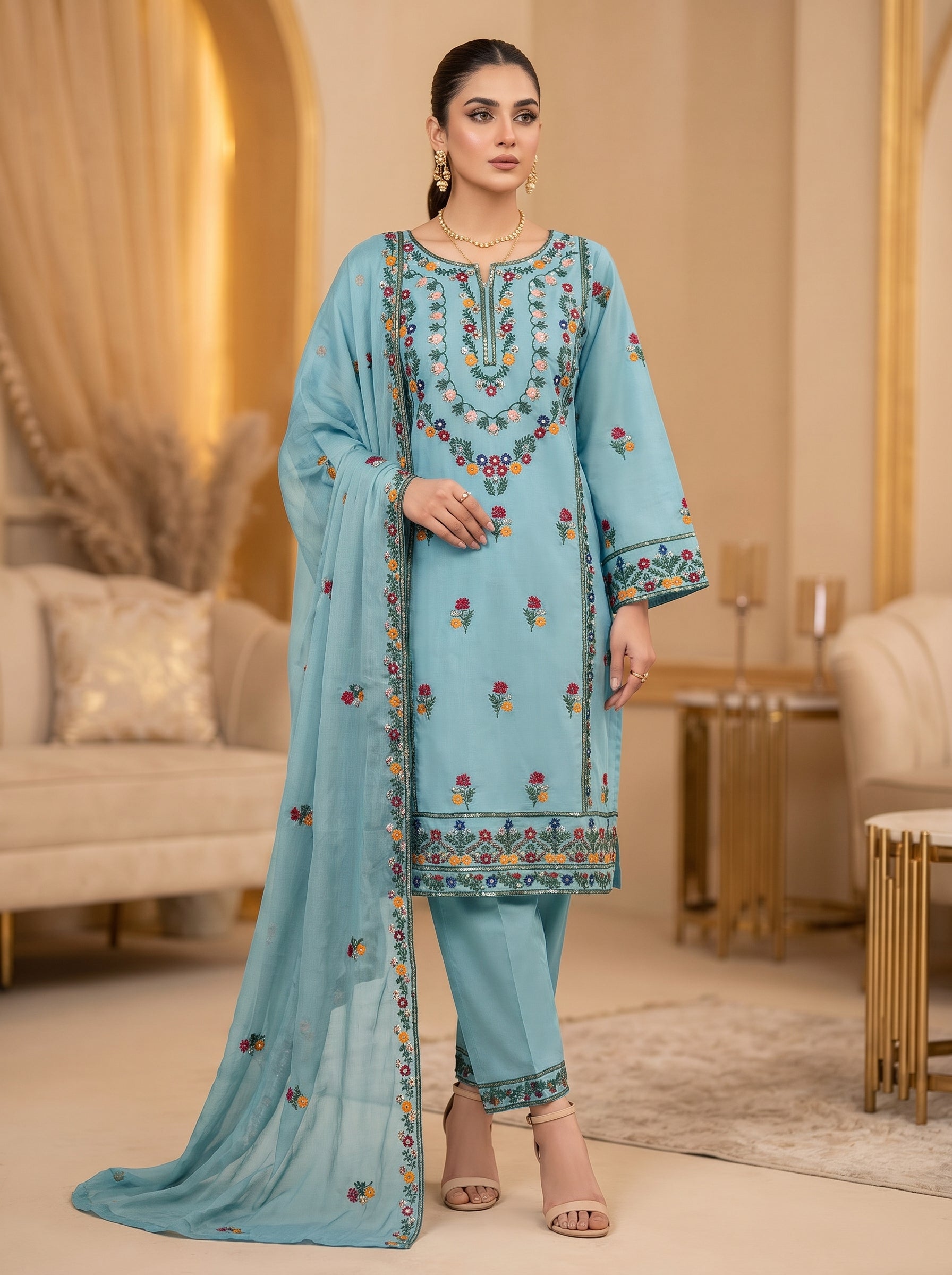 3pc pure lawn shirt,touser,dupatta