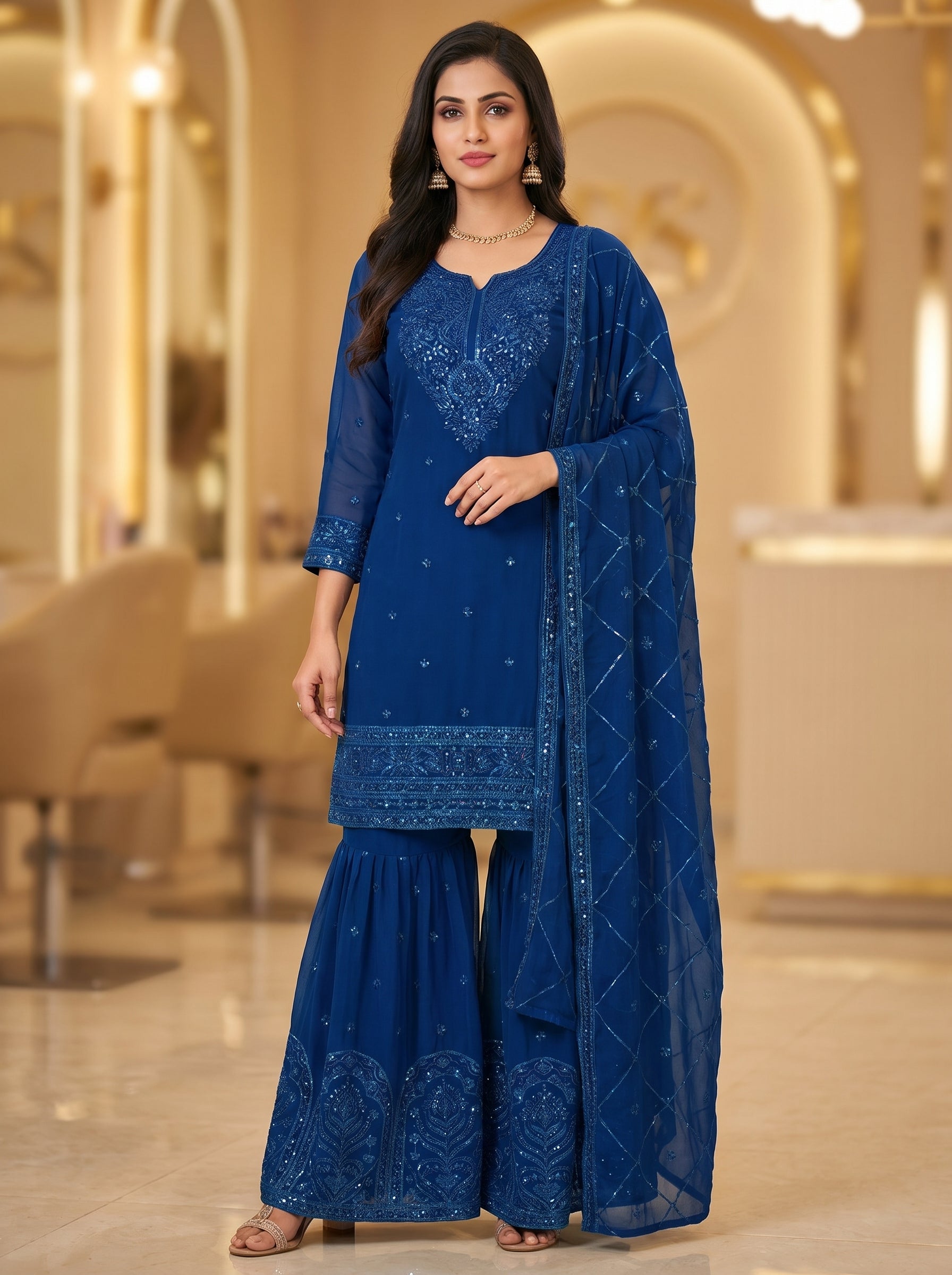 3pc pure lawn shirt,gharara,dupatta