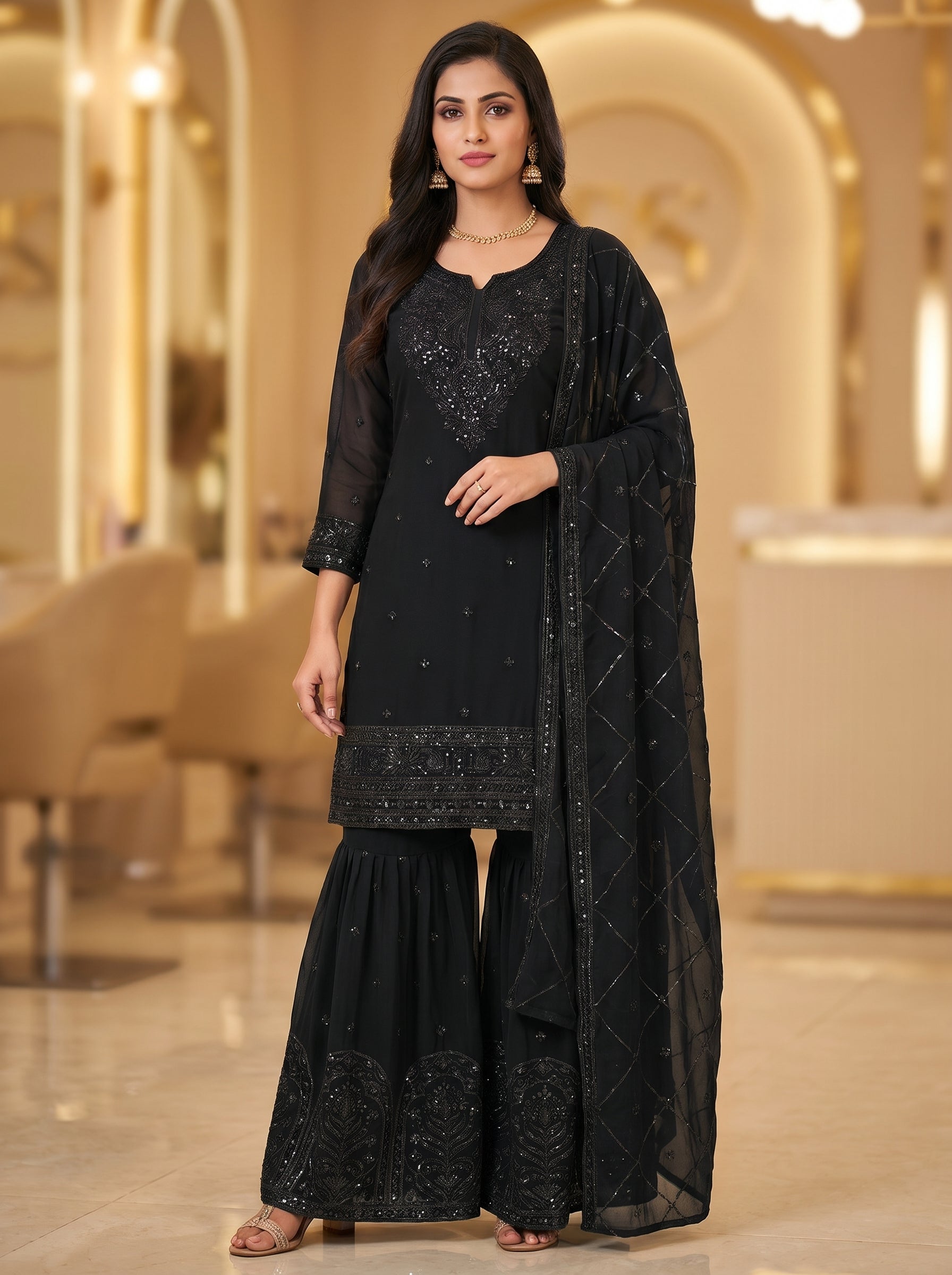 3pc pure lawn shirt,gharara,dupatta