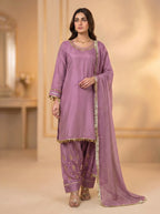 3pc Raw Silk Shirt, Farshi Shalwar,dupatta