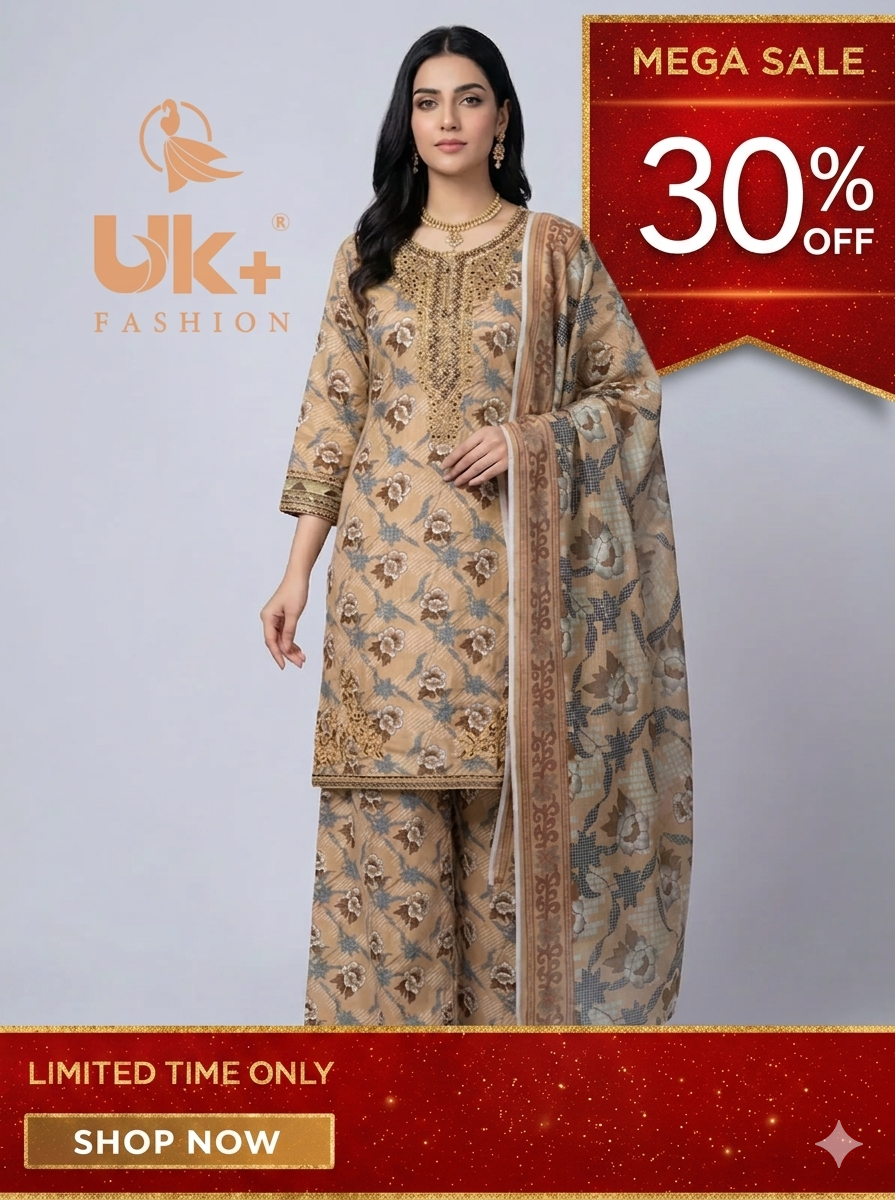 3Pc Printed Bana Dora Shirt, Plazo, Dupatta