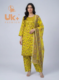 3Pc Printed Bana Dora Shirt, Plazo, Dupatta
