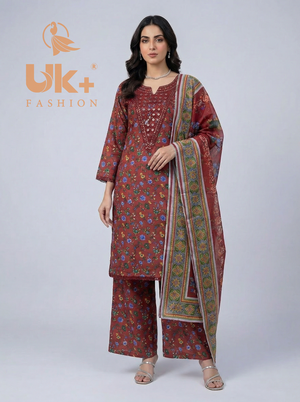 3Pc Printed Bana Dora Shirt, Plazo, Dupatta