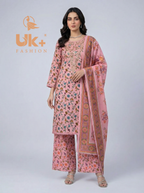 3Pc Printed Bana Dora Shirt, Plazo, Dupatta