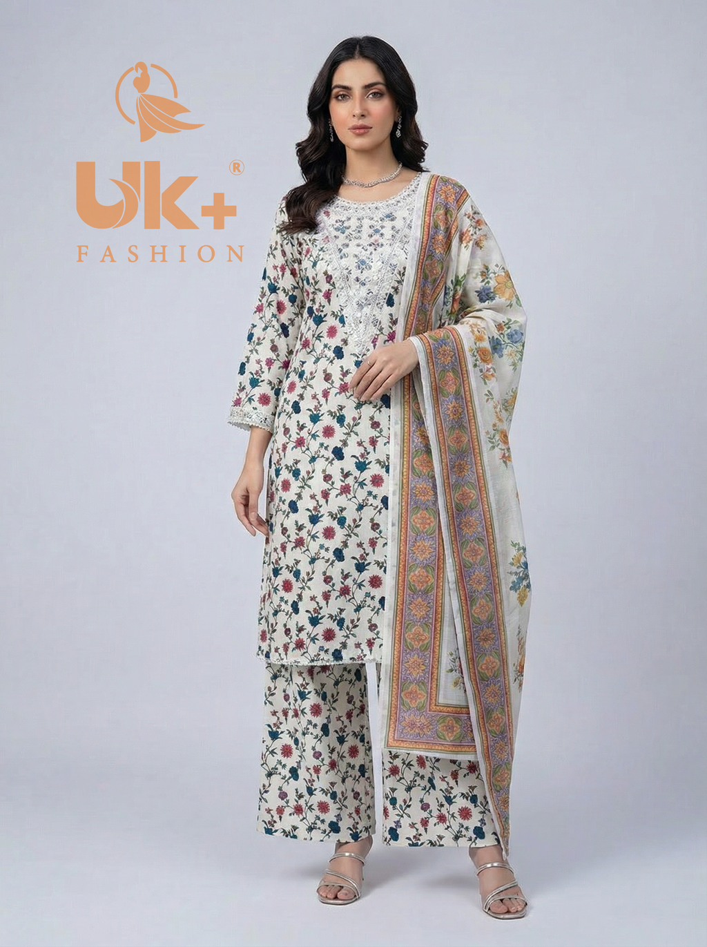 3Pc Printed Bana Dora Shirt, Plazo, Dupatta