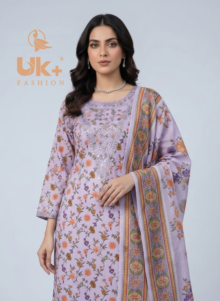 3Pc Printed Bana Dora Shirt, Plazo, Dupatta