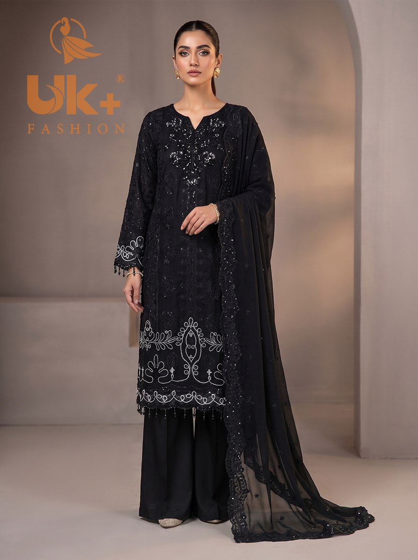 3Pc Embroidered Chiffon Shirt, shalwar, Dupatta