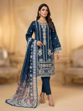 3Pc Embroidered Cotton Shirt, Trouser, Dupatta