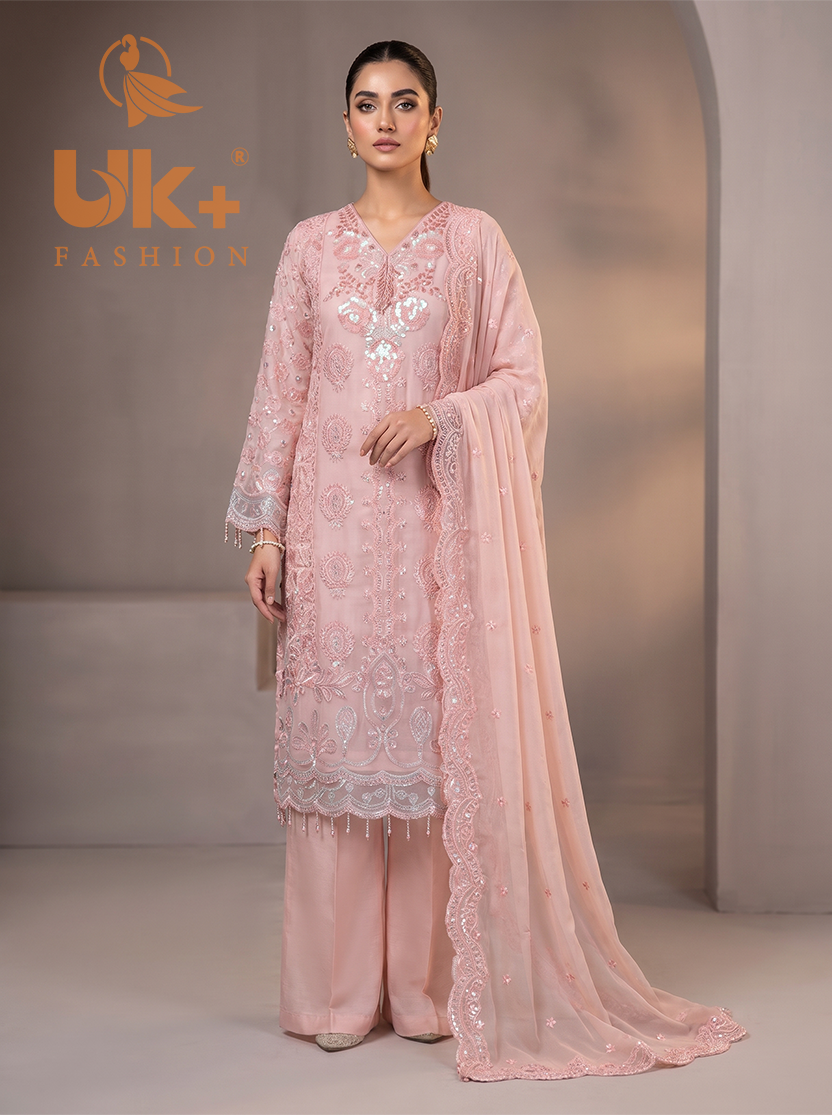 3Pc Embroidered Chiffon Shirt, shalwar, Dupatta
