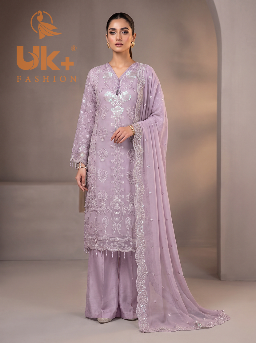 3Pc Embroidered Chiffon Shirt, shalwar, Dupatta