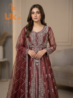 Bridal organza cancan maxi,dupatta
