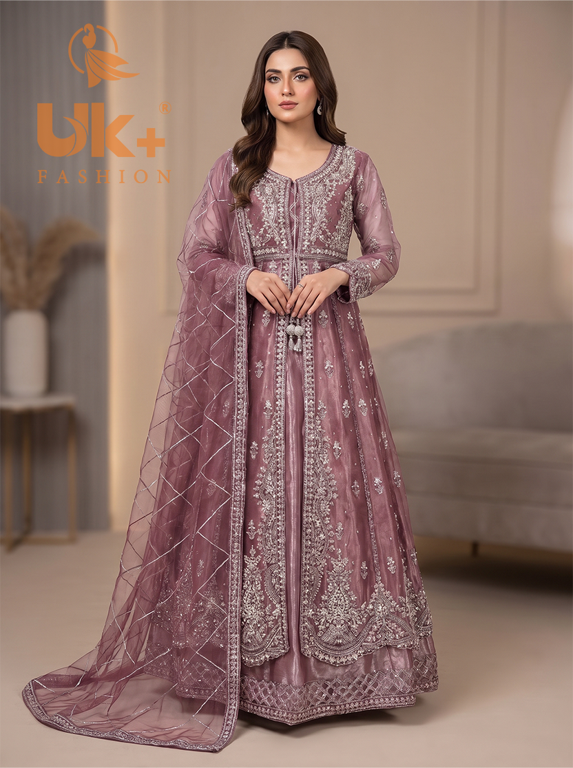 Bridal organza cancan maxi,dupatta